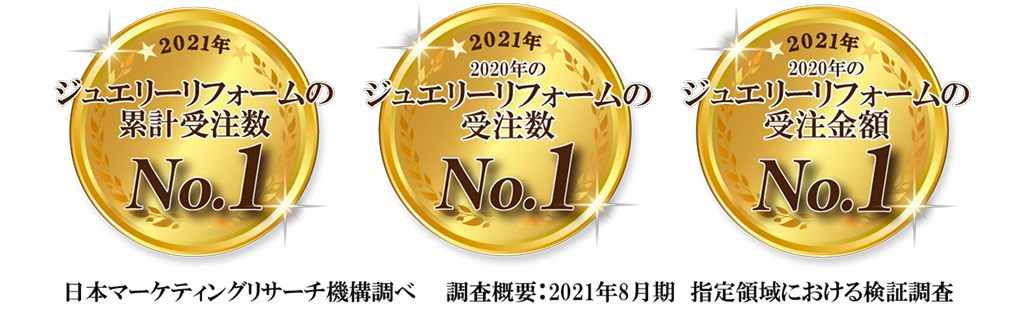 ジュエリーリフォームの累計受注数 No.1