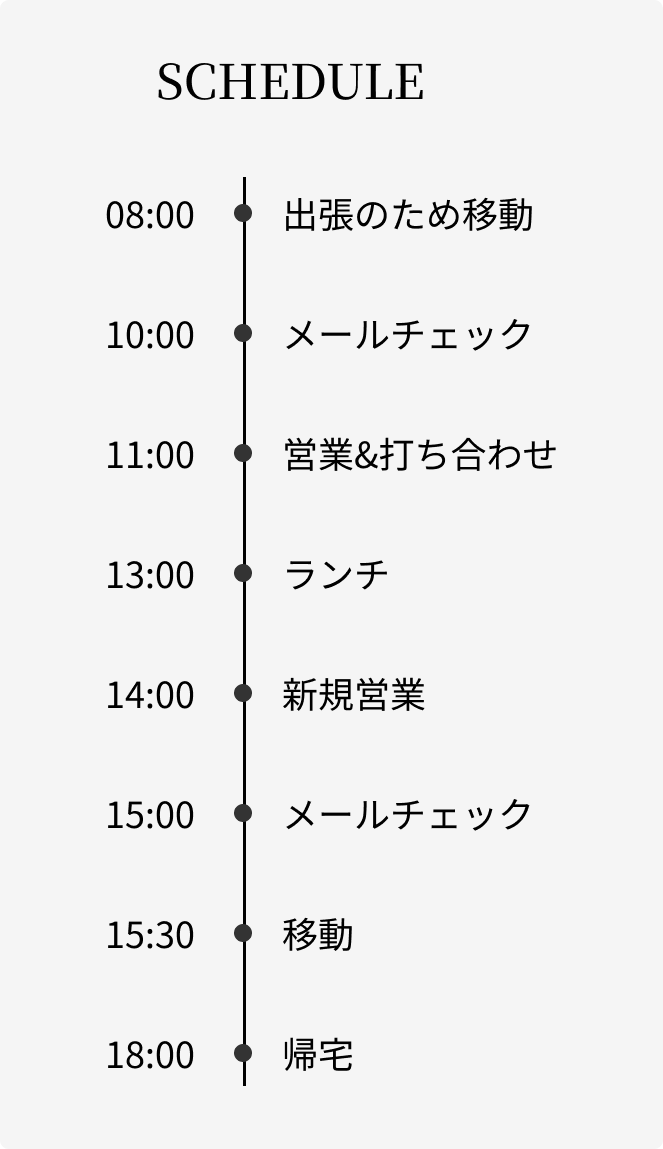 先輩社員(営業部プランナー) スケジュール